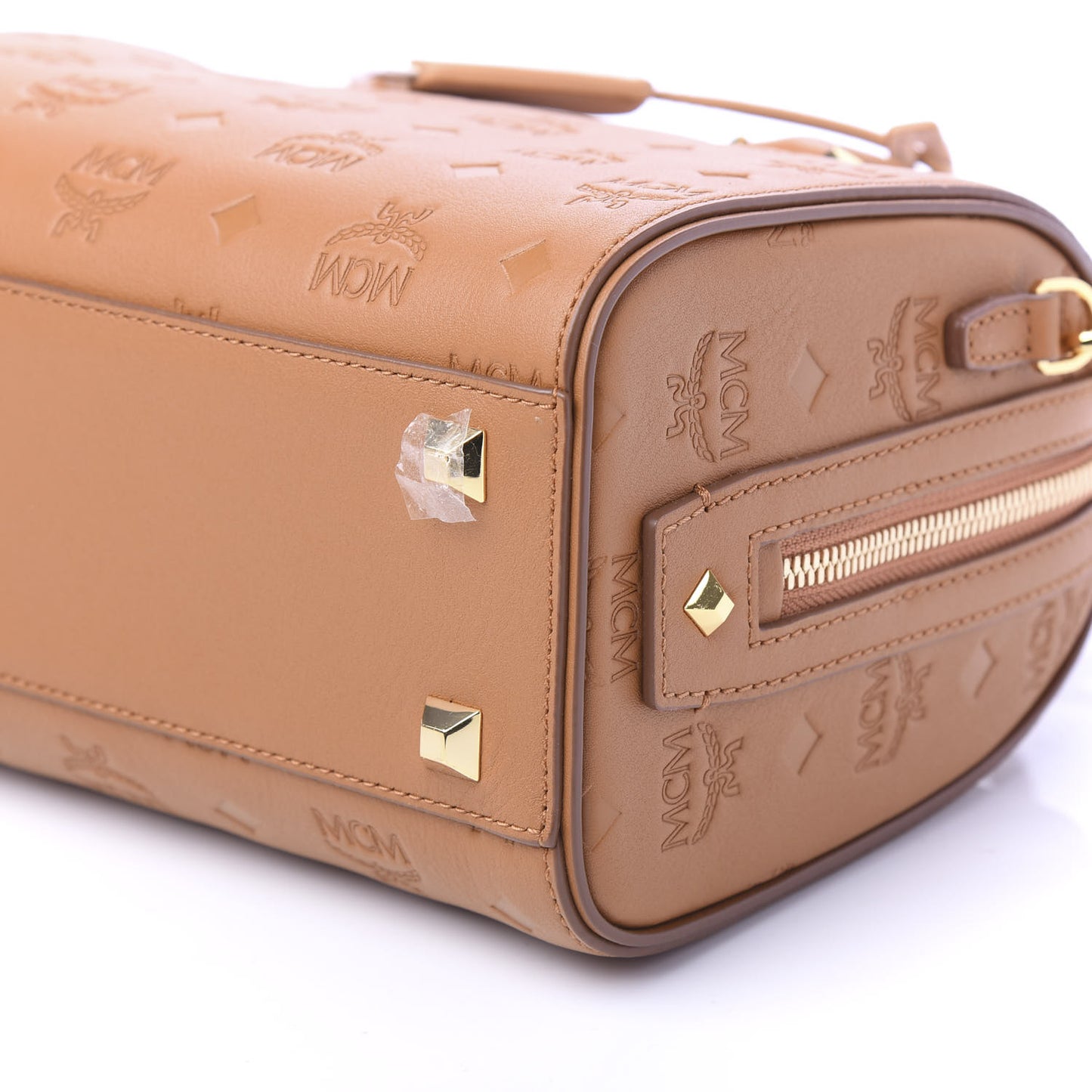 Calfskin Ottomar Monogram Essential Boston Bag Cognac