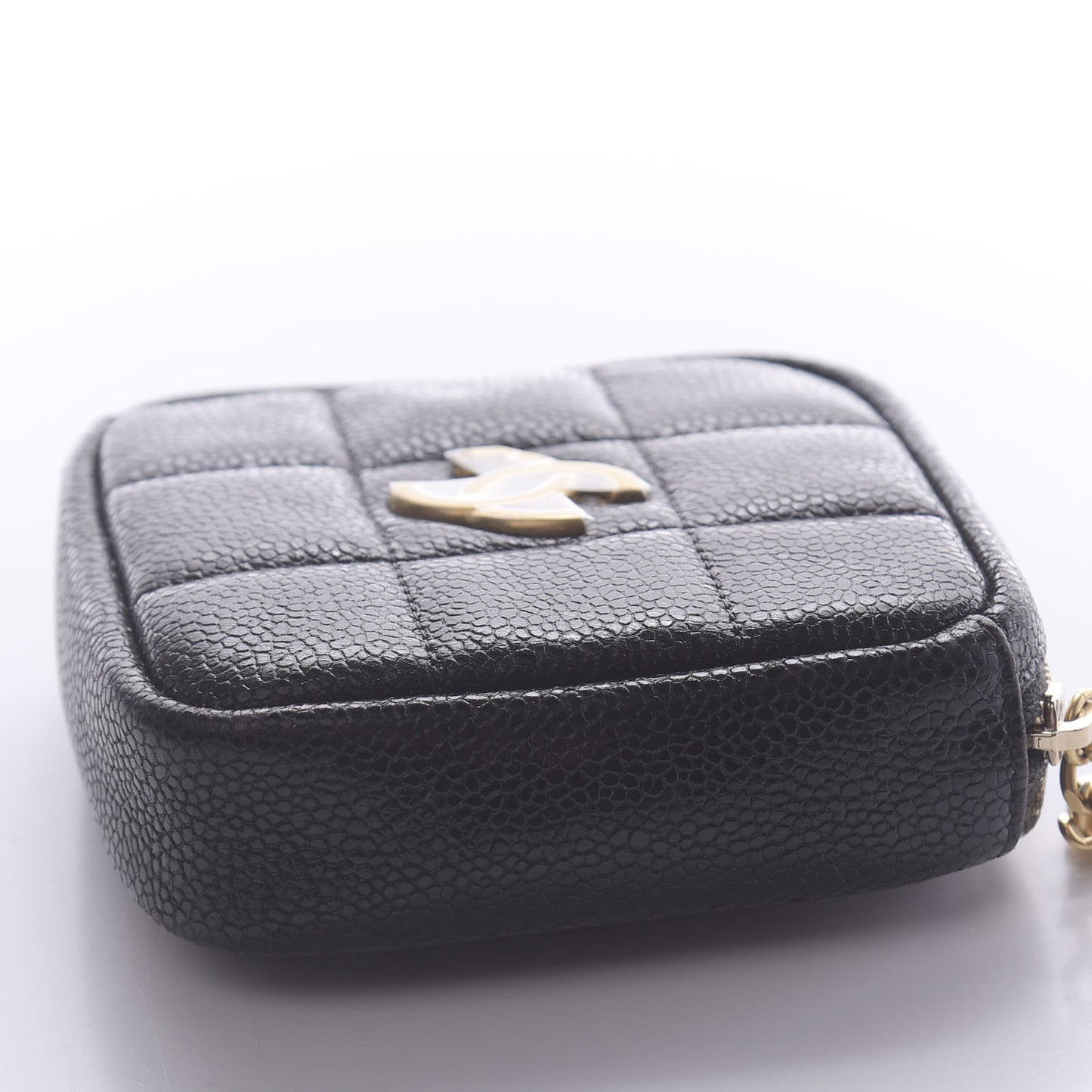 Caviar Quilted Coin Purse Belt Bag Black