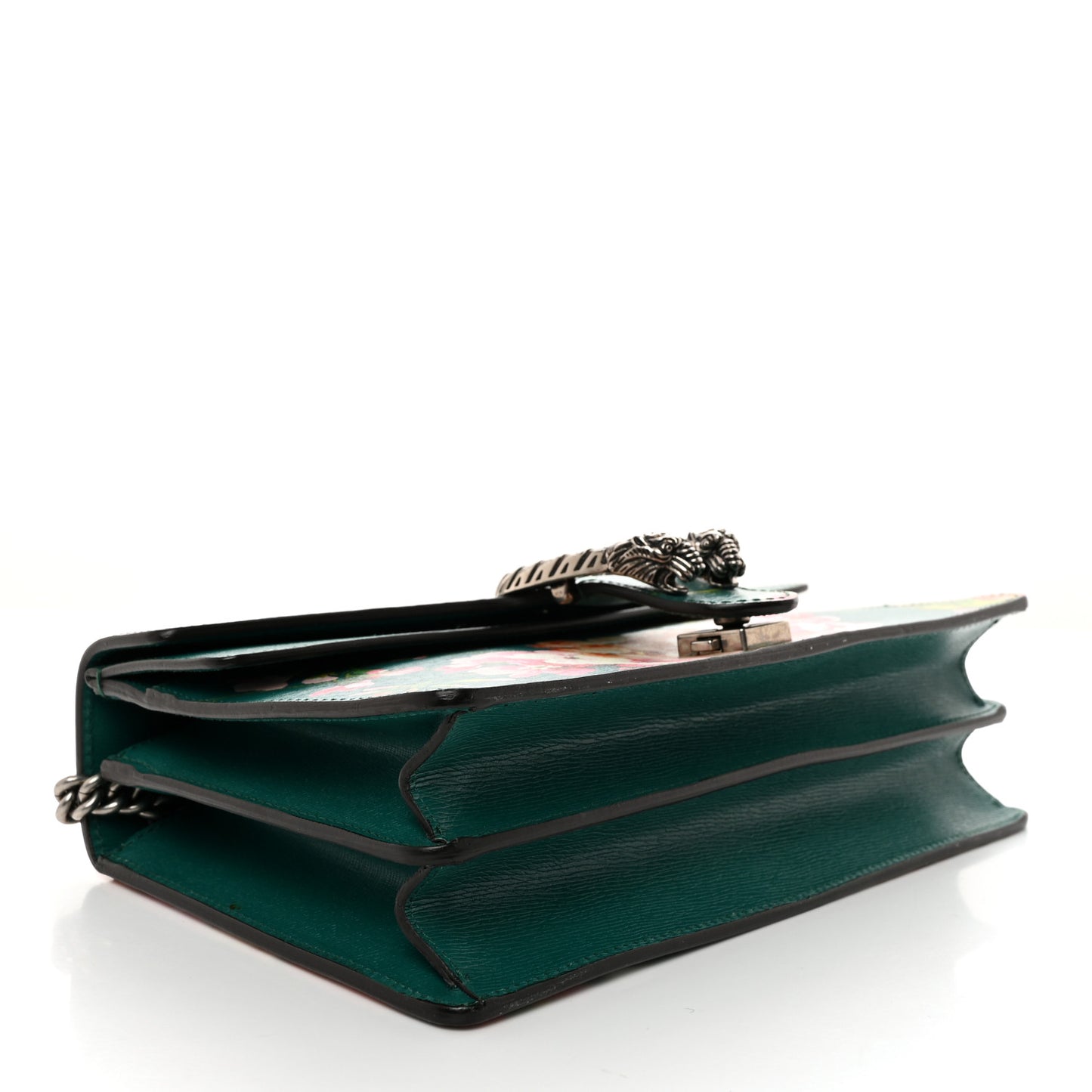 Calfskin Blooms Print Small Dionysus Shoulder Bag Bright Emerald Multicolor