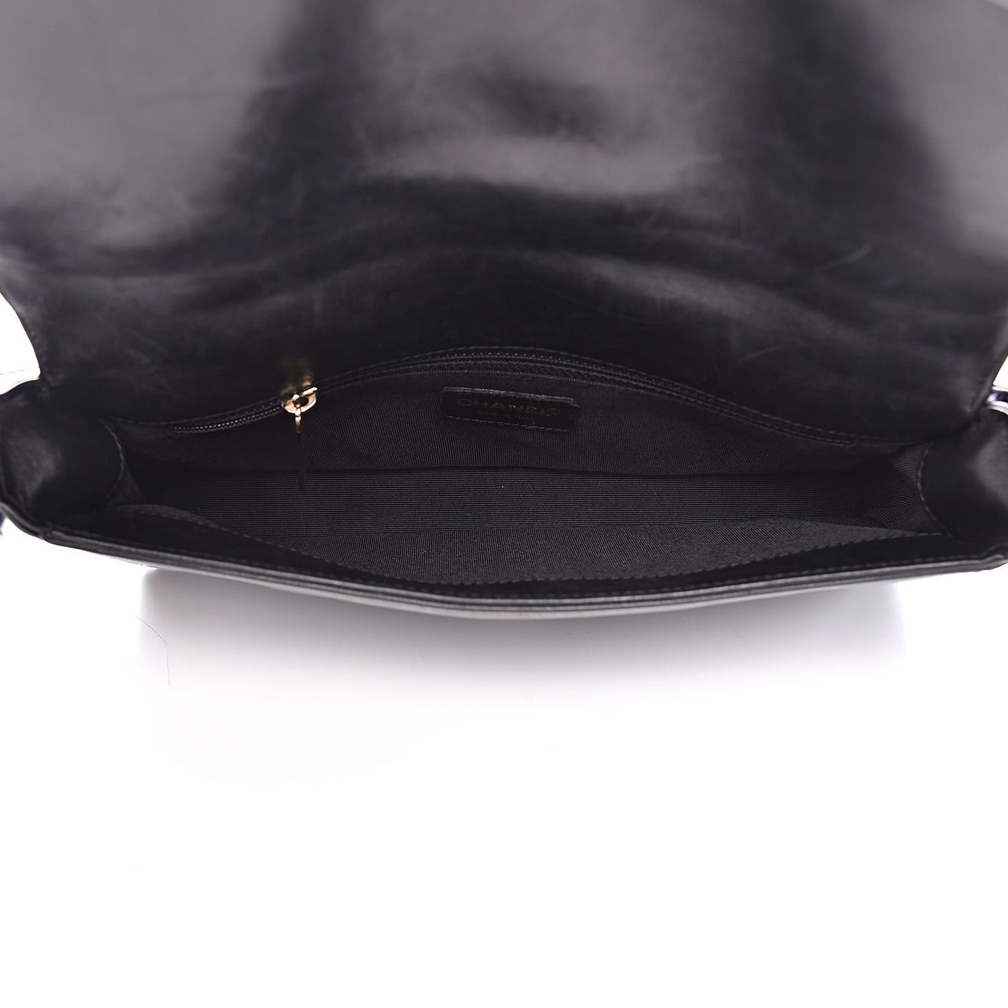 Lambskin Quilted CC Chocolate Bar Flap Black