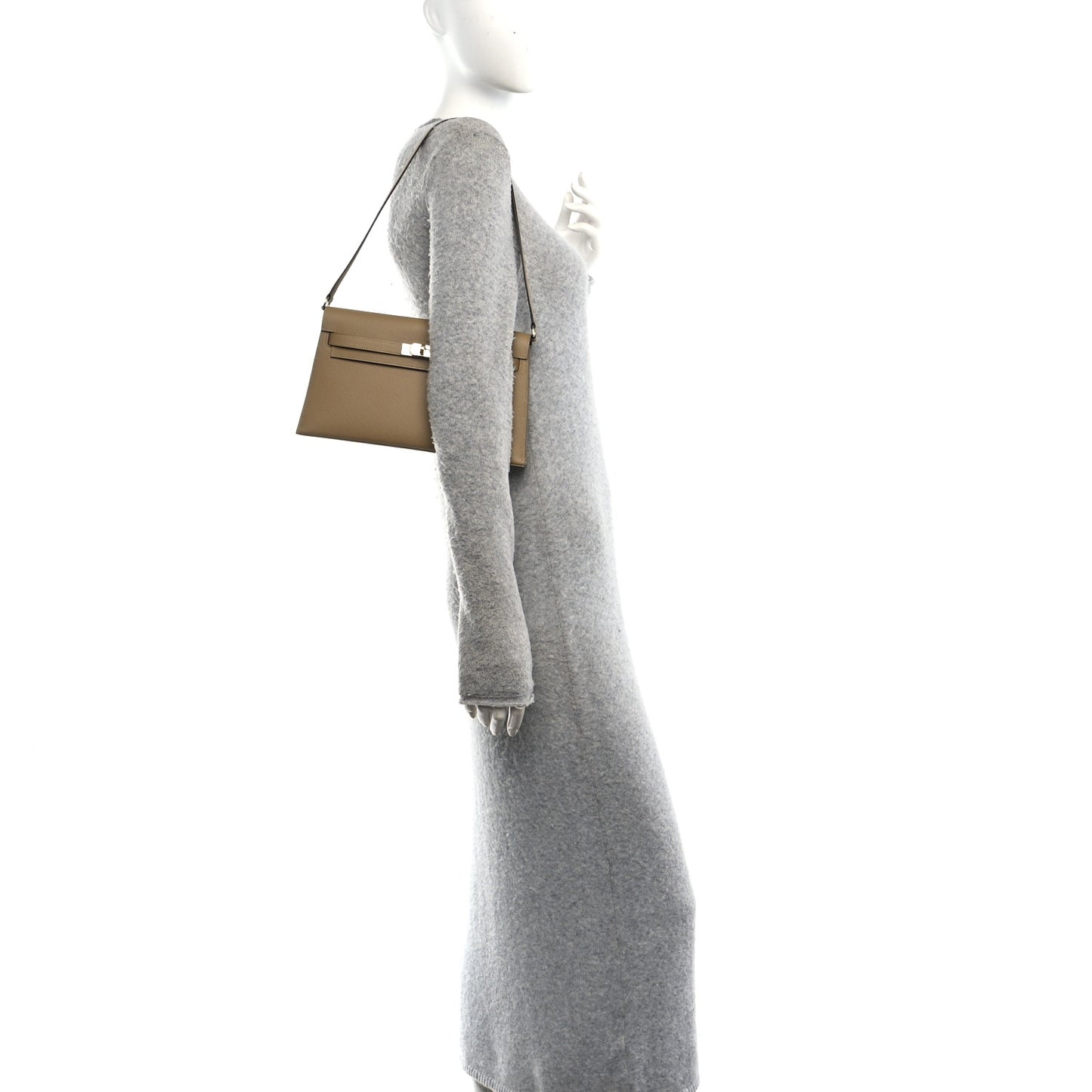 Madame Calfskin Kelly Elan Poussiere