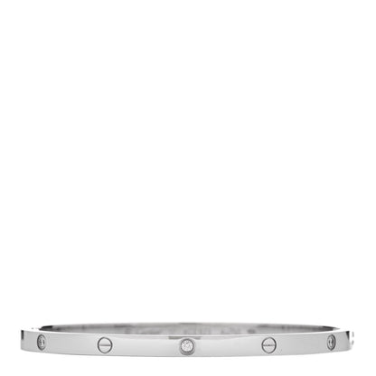 Cartier 18K White Gold 6 Diamond Small LOVE Bracelet 17 1 of 5