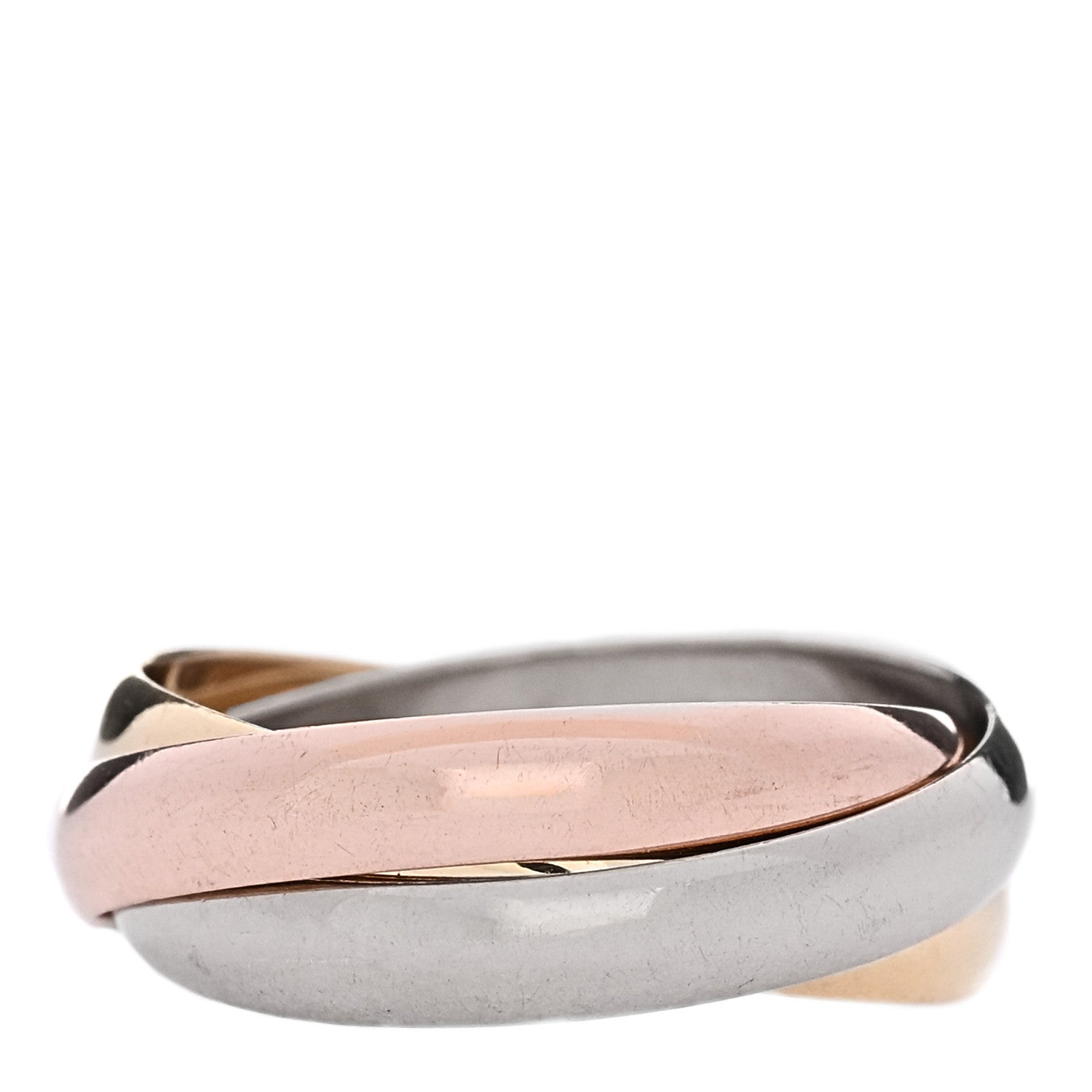 Cartier 18K Pink Yellow White Gold Classic Trinity Ring 47 4 3 of 5