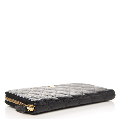 Chanel Caviar Quilted Large Gusset Zip Around Wallet Black 4 of 8