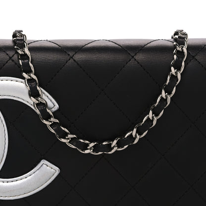 Chanel Calfskin Quilted Cambon Wallet on Chain WOC Black Silver 9 of 11