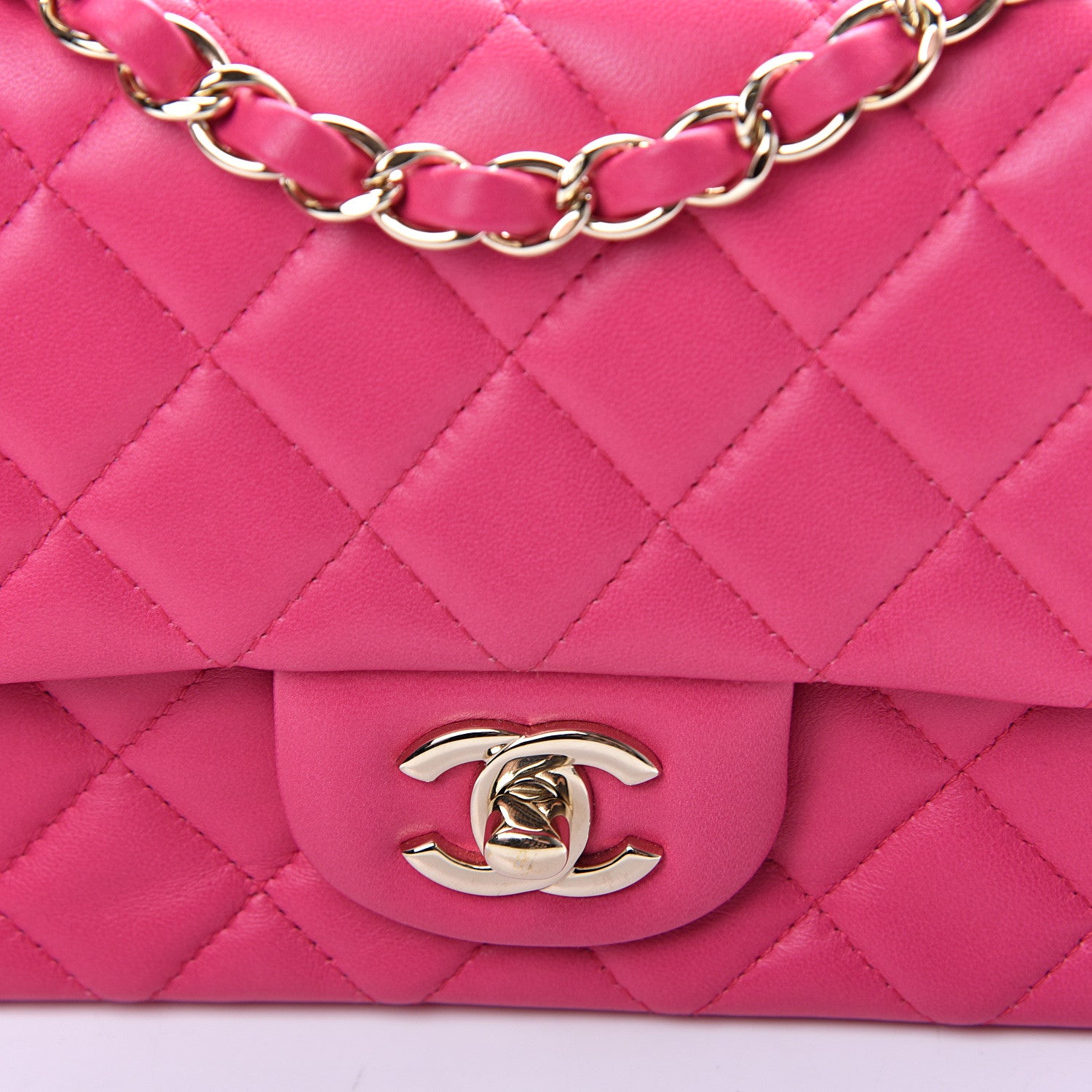 Chanel Lambskin Quilted Mini Rectangular Flap Pink 10 of 10
