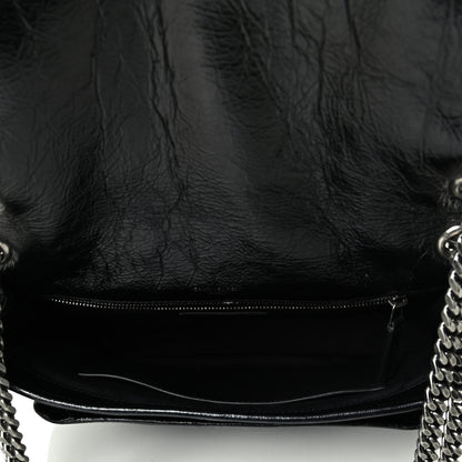 Saint Laurent Crinkled Calfskin Matelasse Monogram Medium Niki Chain Satchel Black 4 of 6