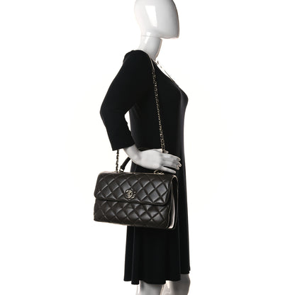 Chanel Lambskin Quilted Medium Trendy CC Flap Dual Handle Bag Dark Khaki 2 of 12