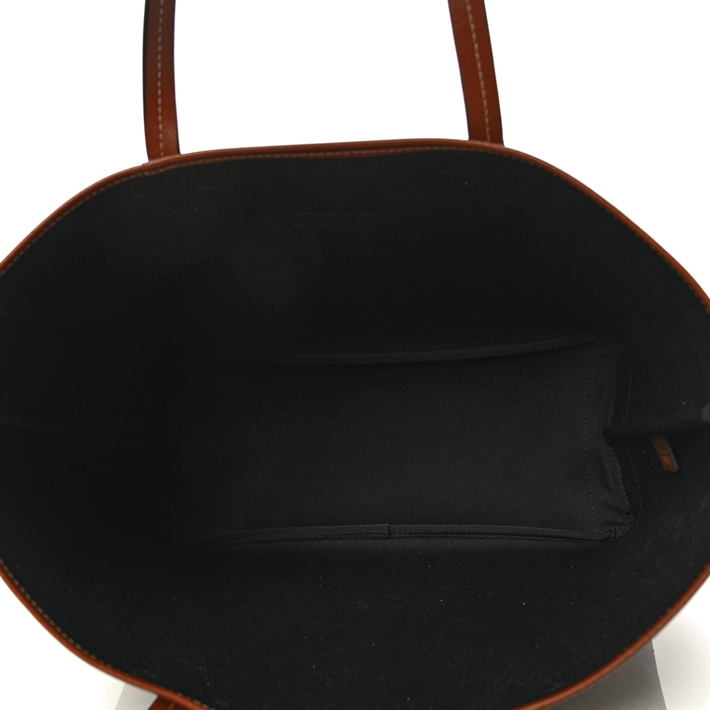 Coated Canvas Calfskin La Greca Signature Shopper Tote Bag Black Caramel