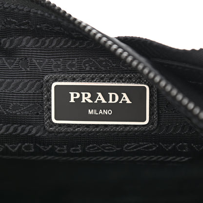 Prada Tessuto Nylon Saffiano Pocket Zippered Shoulder Bag Black 6 of 12