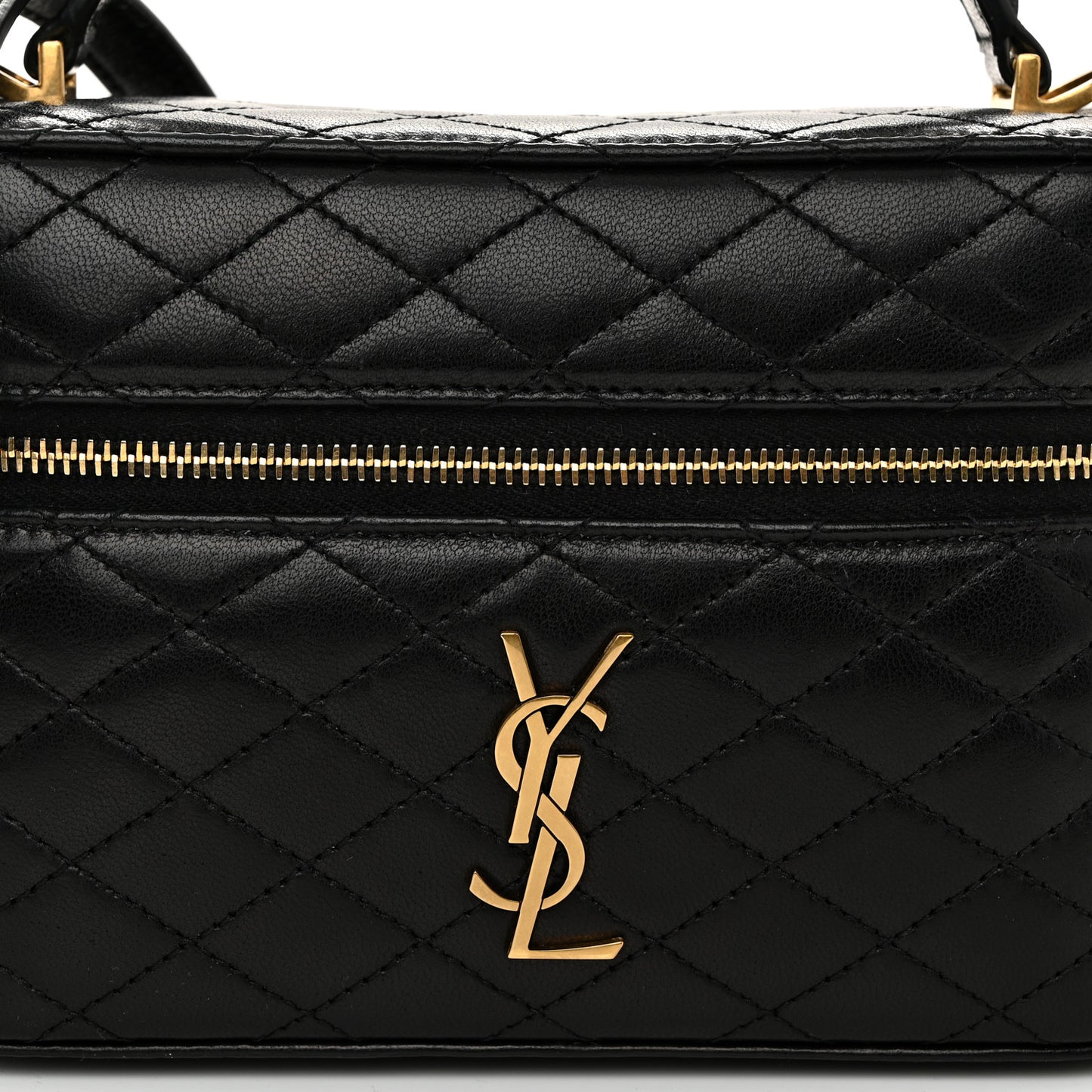 Lambskin Quilted Mini Gaby Vanity Case Black