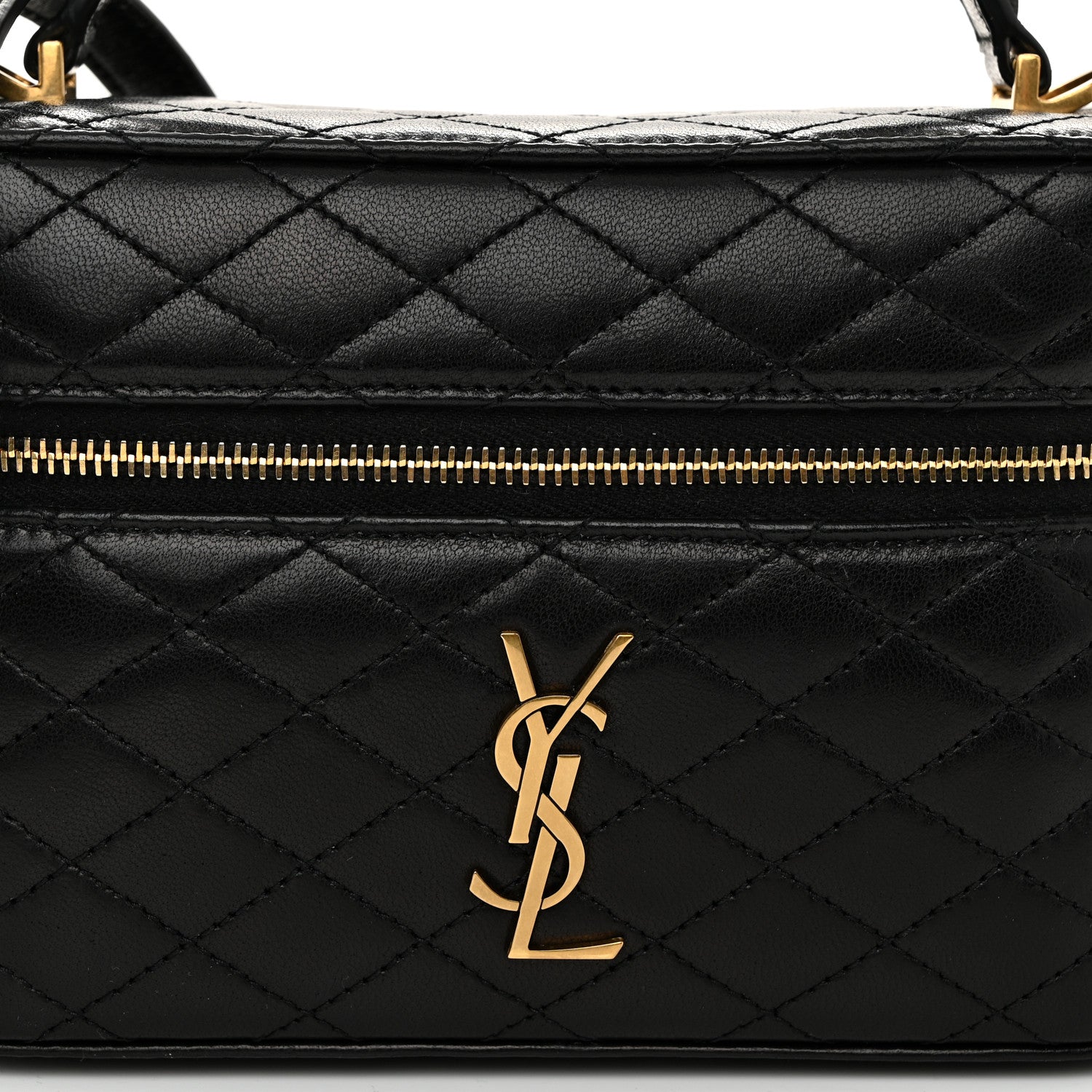 Saint Laurent Lambskin Quilted Mini Gaby Vanity Case Black 7 of 9