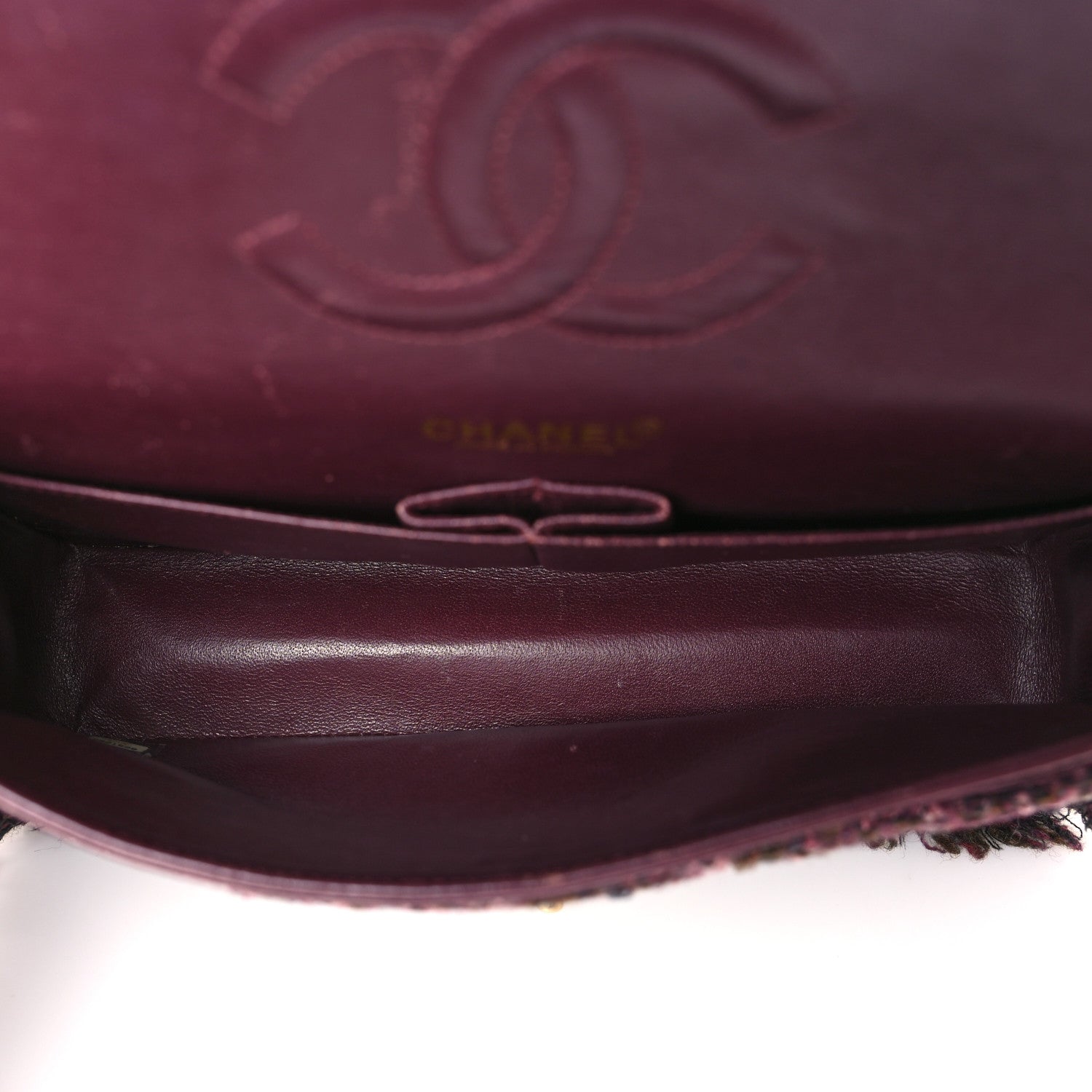 Chanel Tweed Quilted Medium Double Flap Purple 4 of 9