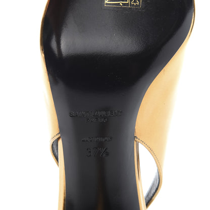 Saint Laurent Laminated Calfskin Kiki 85 Slingback Pumps 37.5 Egypt Gold 7 of 9