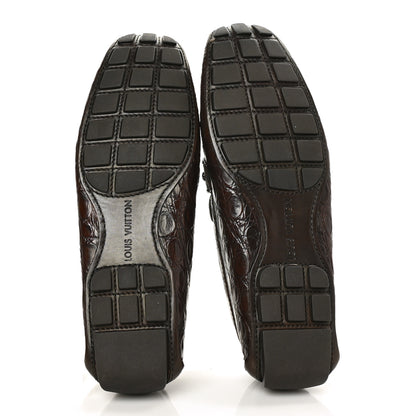 Louis Vuitton Crocodile Mens Monte Carlo Loafers 11 Brown 6 of 8