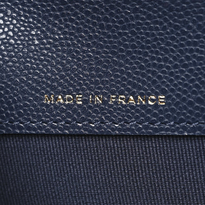 Chanel Caviar Quilted Flap Card Holder Wallet Navy Blue 7 of 9