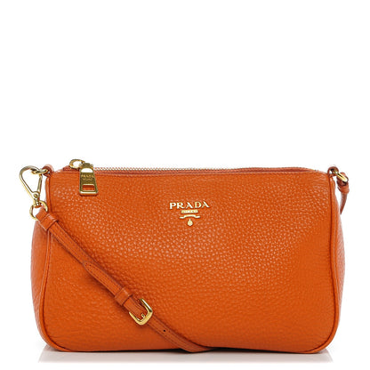 Prada Vitello Daino Shoulder Bag Papaya 1 of 7