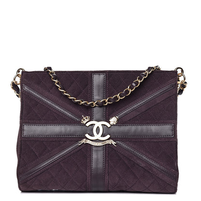 Chanel Suede Union Jack Shoulder Bag Purple 1 of 11