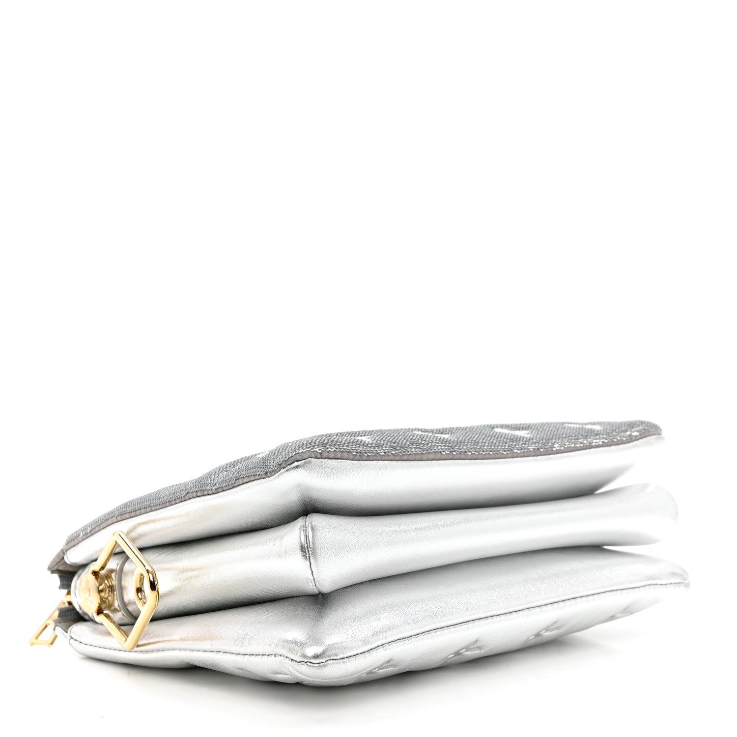 Louis Vuitton Satin Sequin Embroidered Monogram Coussin BB Silver 4 of 9