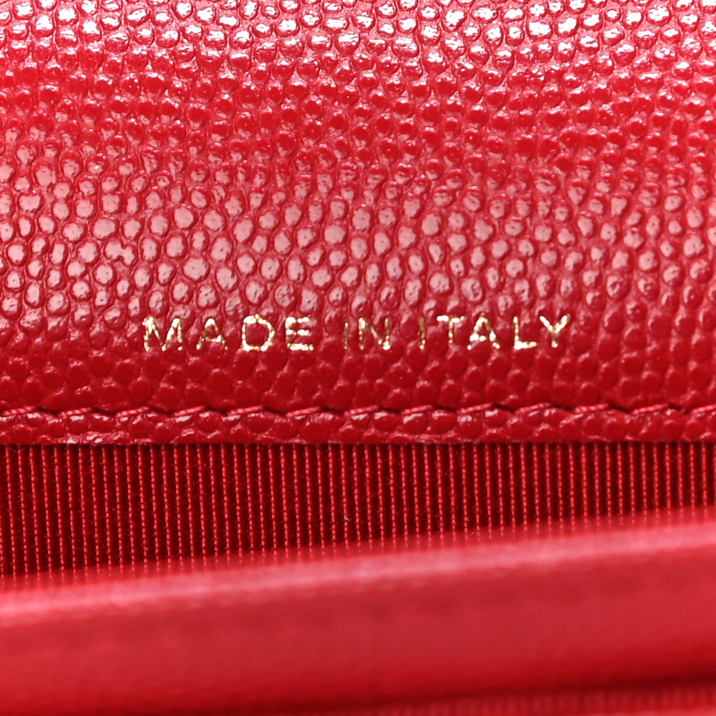 Caviar Quilted Flap Card Holder Wallet Red