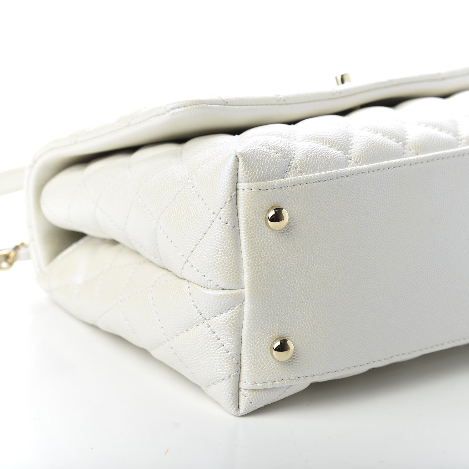 Chanel Iridescent Caviar Quilted Small Coco Handle Flap White 6 of 11