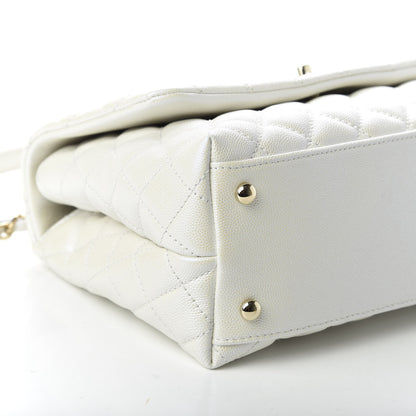 Chanel Iridescent Caviar Quilted Small Coco Handle Flap White 6 of 11