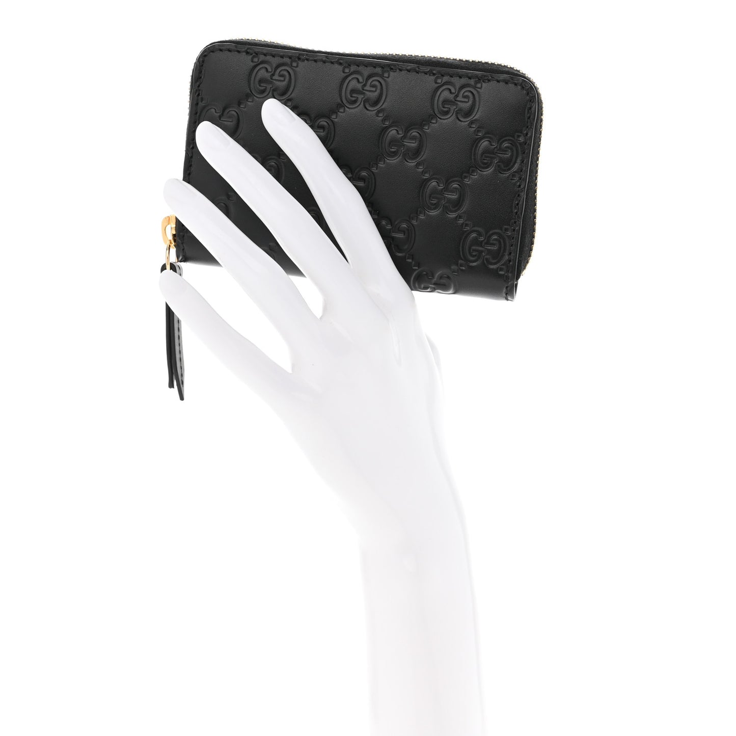 Guccissima Zip Around Card Case Black