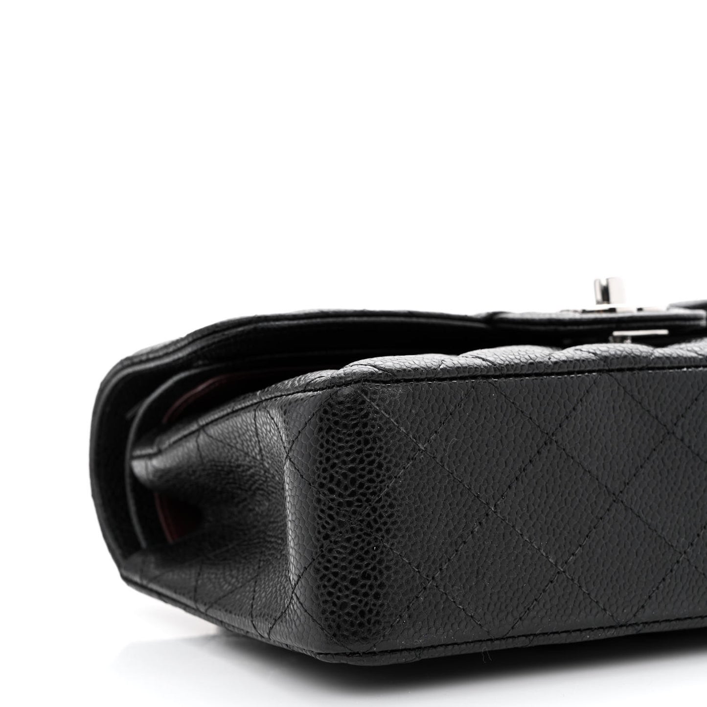Caviar Quilted Small Double Flap Black