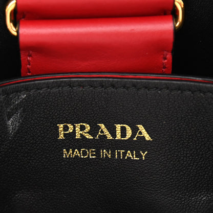 Prada Saffiano Cuir Medium Panier Bucket Bag Fuoco Black 6 of 13