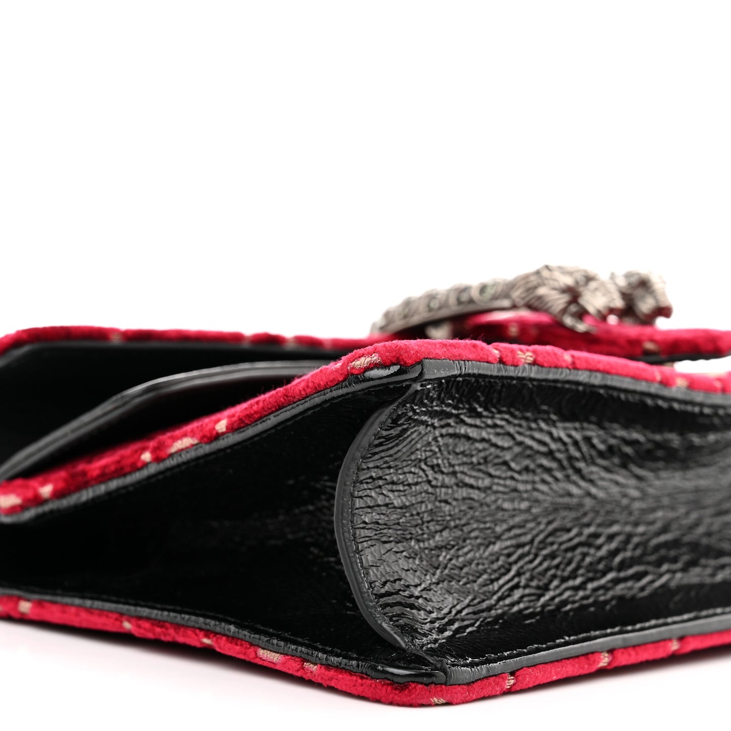 Velvet Skipper Crystal GG Monogram Small Dionysus Shoulder Bag Red Cipria Black Black Diamond