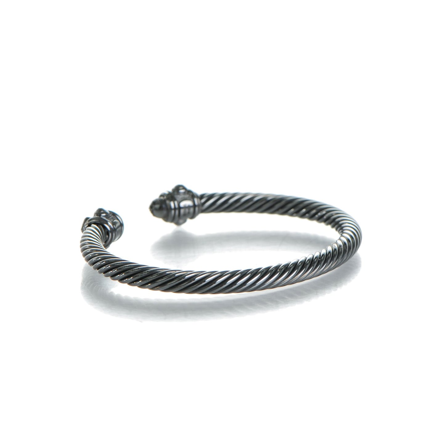 Darkened Sterling Silver Black Diamond 5mm Renaissance Bracelet