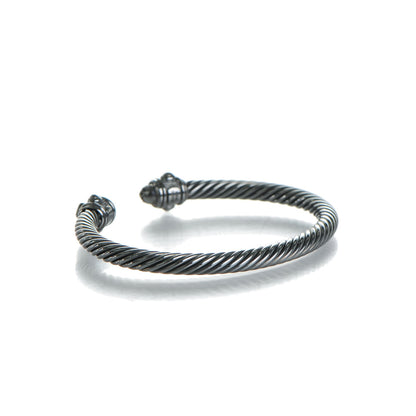 David Yurman Darkened Sterling Silver Black Diamond 5mm Renaissance Bracelet 3 of 5