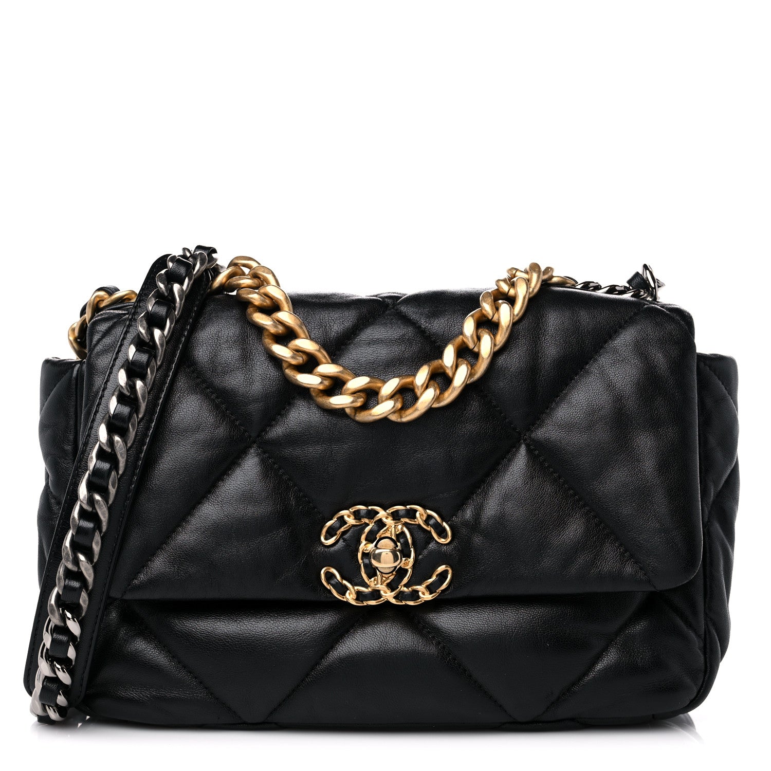 Chanel Lambskin Quilted Medium Chanel 19 Flap Black 1 of 10