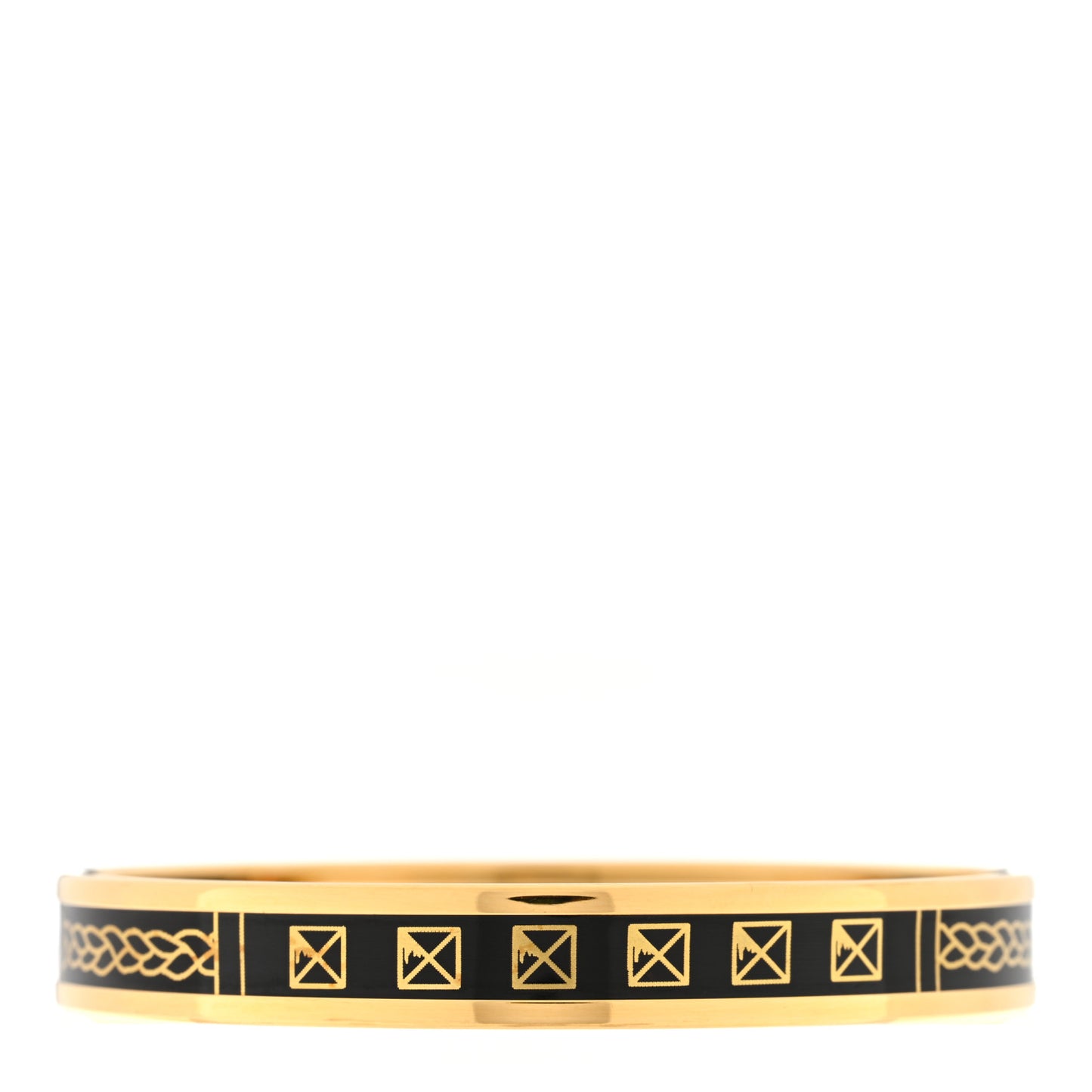 Enamel Printed Narrow Les Cles Bracelet 65 Black