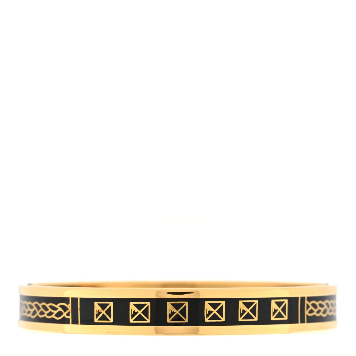Hermes Enamel Printed Narrow Les Cles Bracelet 65 Black 2 of 3