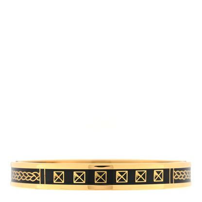 Hermes Enamel Printed Narrow Les Cles Bracelet 65 Black 2 of 3