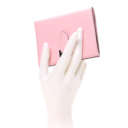 Hermes Chevre Mysore Bearn Compact Wallet Rose Sakura 2 of 8