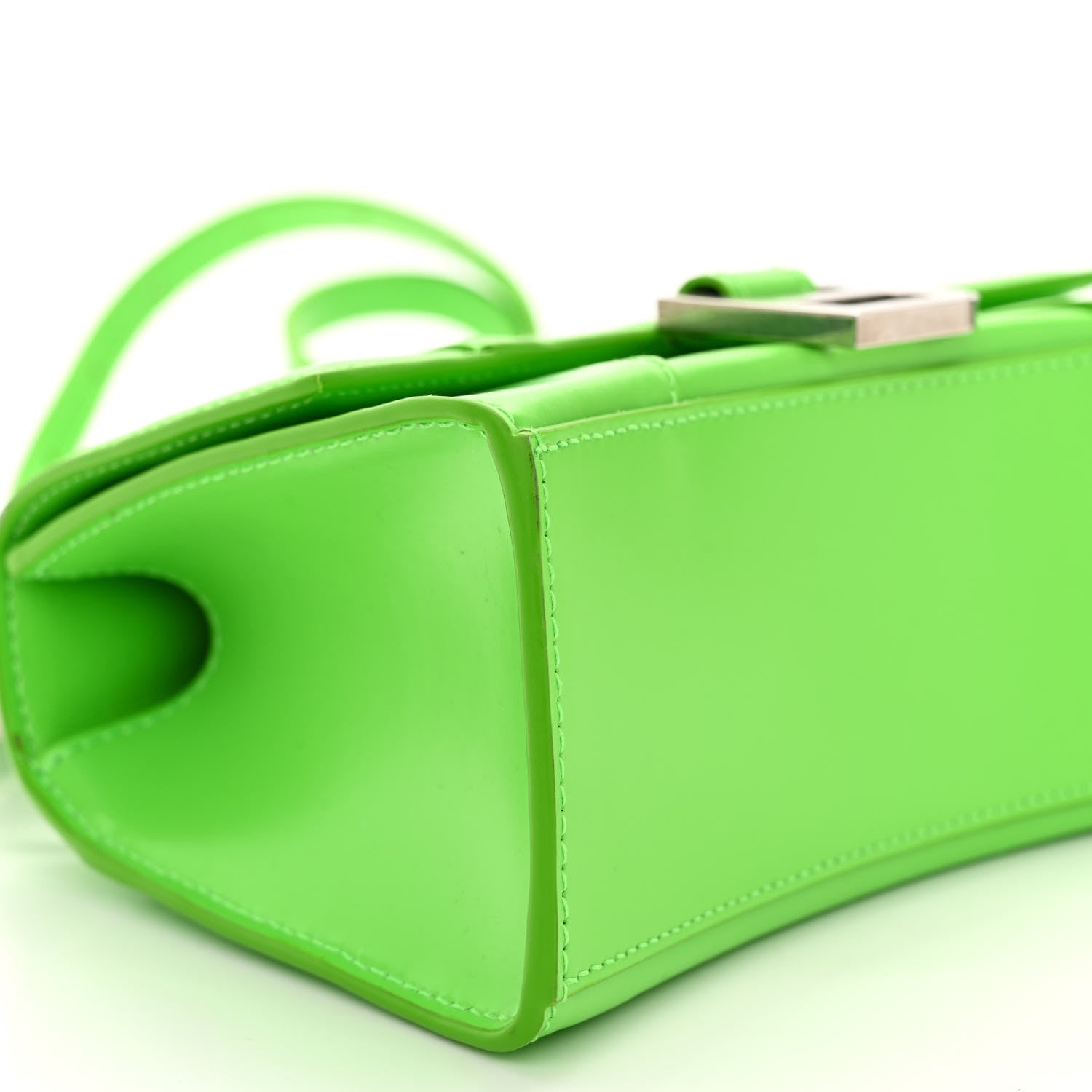 Balenciaga Shiny Box Calfskin Hourglass Top Handle Bag XS Fluo Green 10 of 12