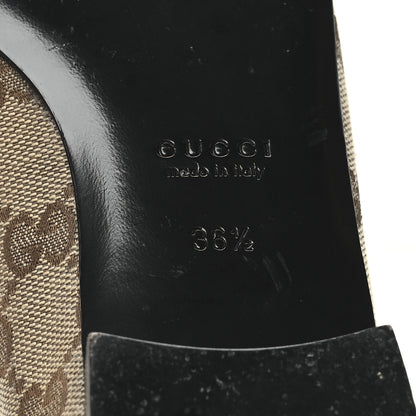 Gucci Monogram Horsebit Womens Werin Ballet Flat 36.5 Beige Ebony Cocoa 8 of 10