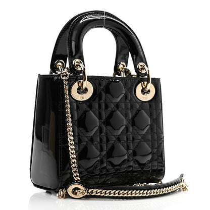 Christian Dior Patent Cannage Mini Lady Dior Black 3 of 10