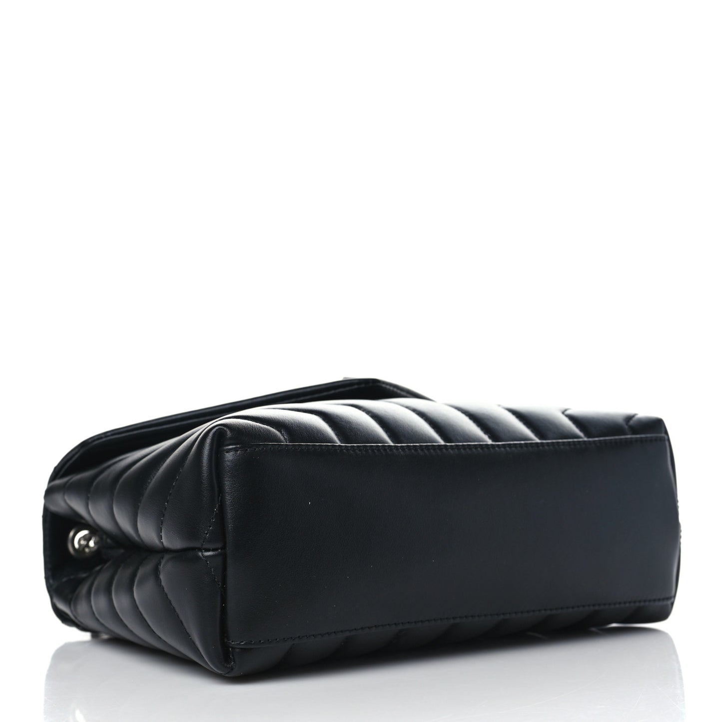 Calfskin Y Quilted Monogram Small Loulou Chain Satchel Black