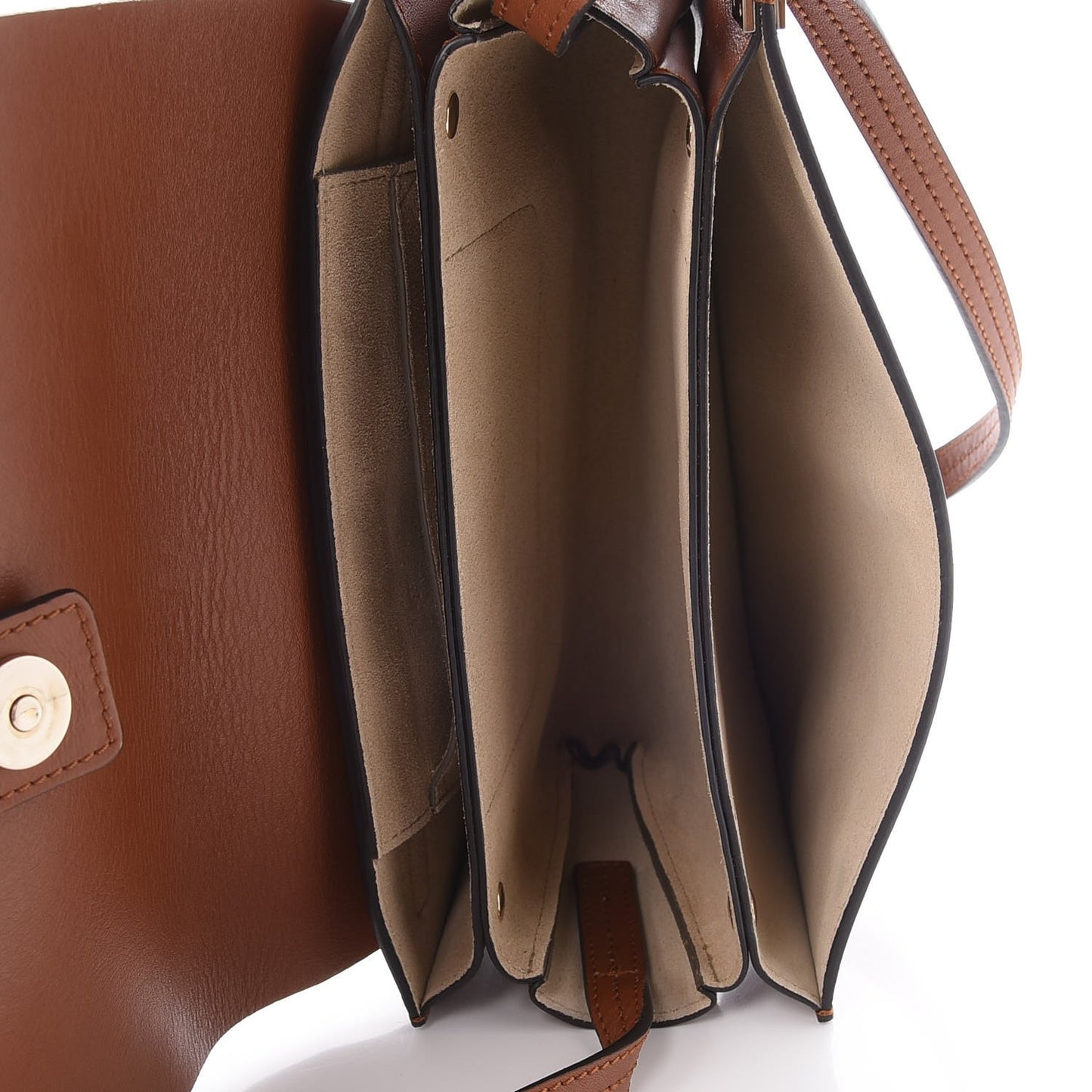 Suede Calfskin Small Faye Shoulder Bag Tobacco