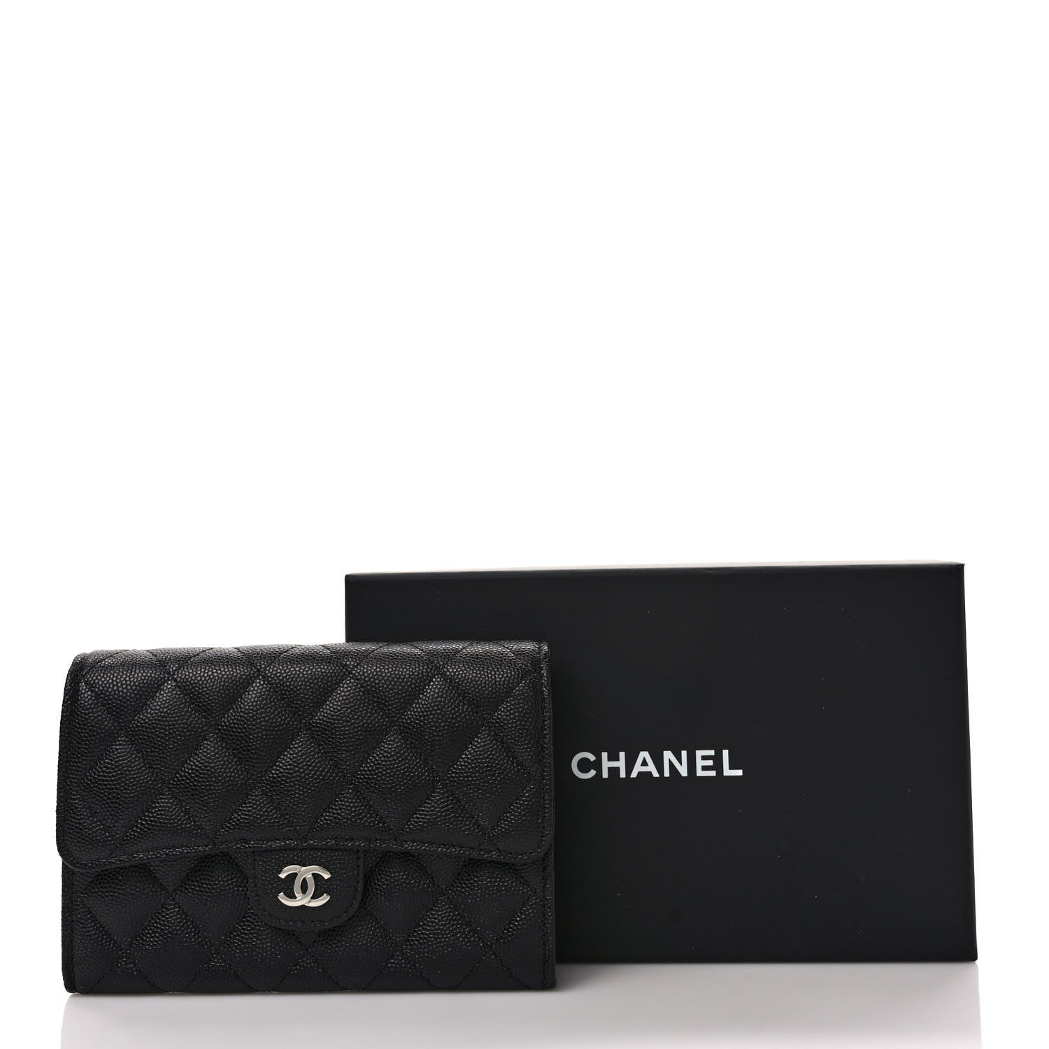 Chanel Caviar Quilted Large Gusset Flap Wallet Black 7 of 7