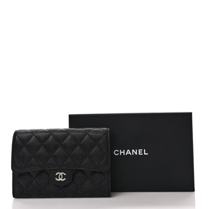 Chanel Caviar Quilted Large Gusset Flap Wallet Black 7 of 7