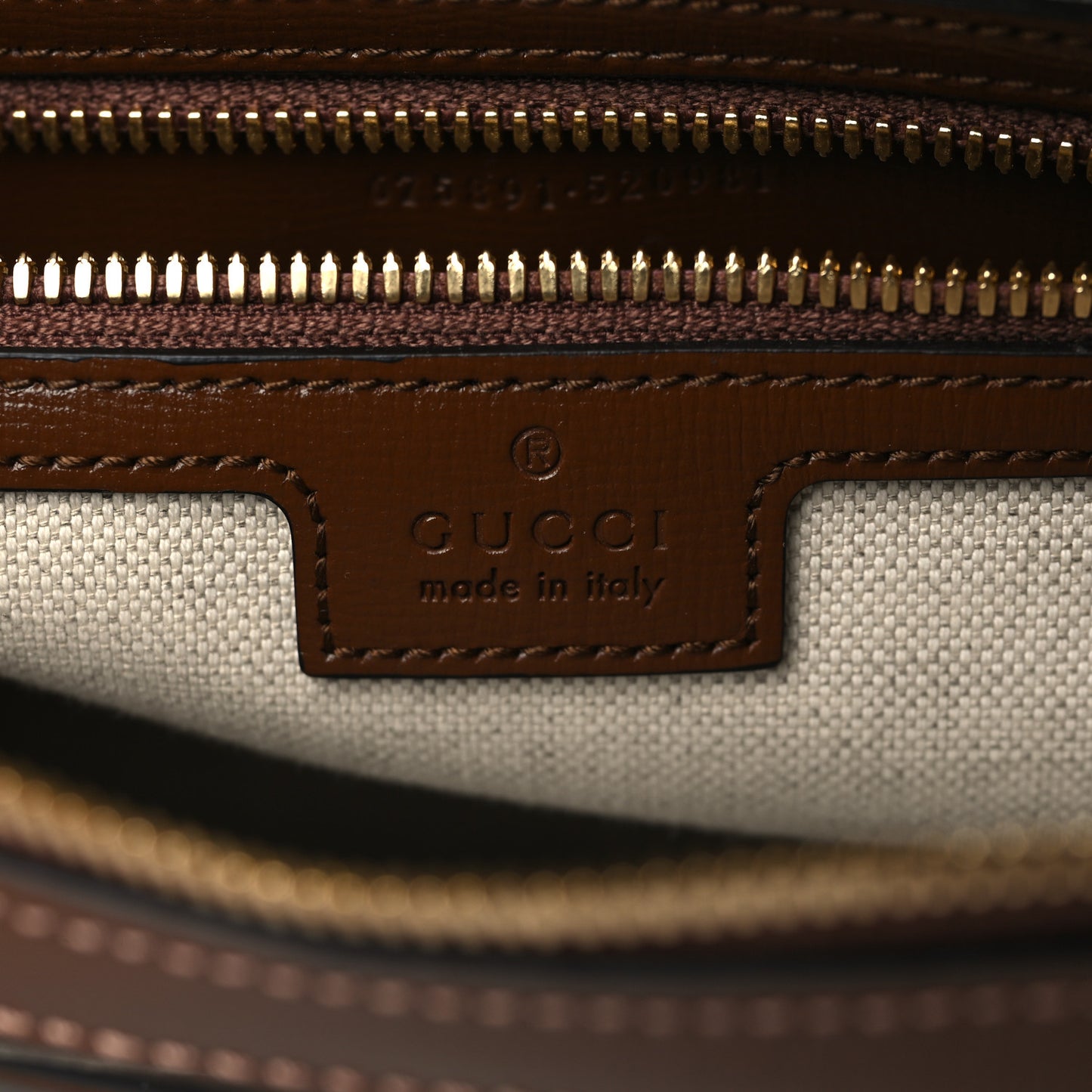 GG Supreme Monogram Azalea Calfskin Retro Interlocking G Messenger Shoulder Bag Beige Ebony Brown Sugar