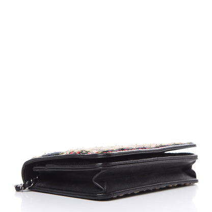 Chanel Tweed Wallet On Chain WOC Green Red Beige Black 4 of 16