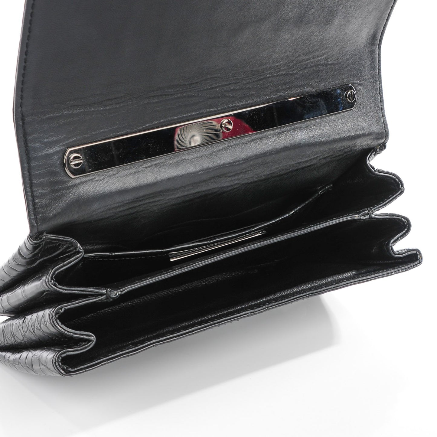 Crocodile Crystal Encrusted Studs Va Va Voom Shoulder Bag Black