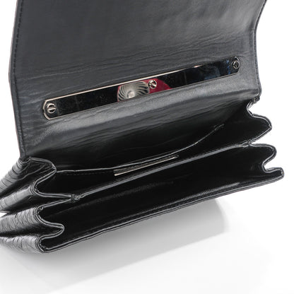 Valentino Garavani Crocodile Crystal Encrusted Studs Va Va Voom Shoulder Bag Black 5 of 8