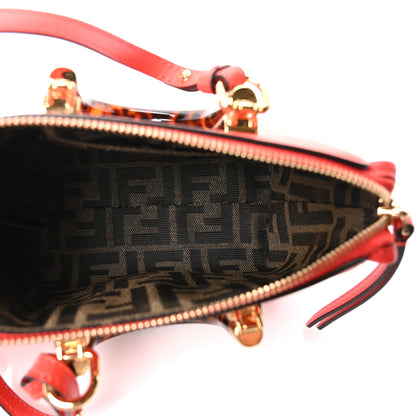 Fendi Vitello King Plexiglass Logo Embossed Mini By The Way Top Handle Boston Bag Papavero 4 of 10