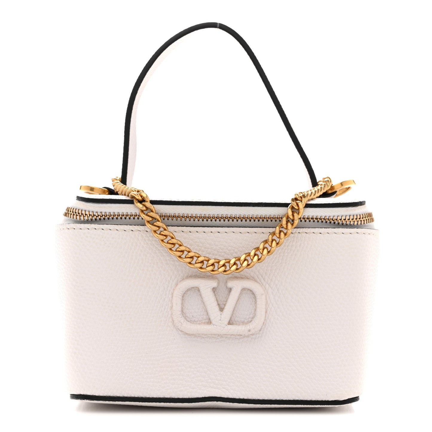 Grained Calfskin VSling Vanity Case White